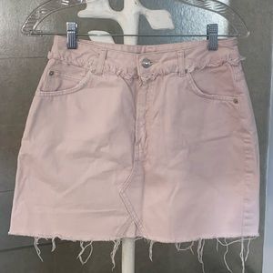 Light pink denim top shop skirt